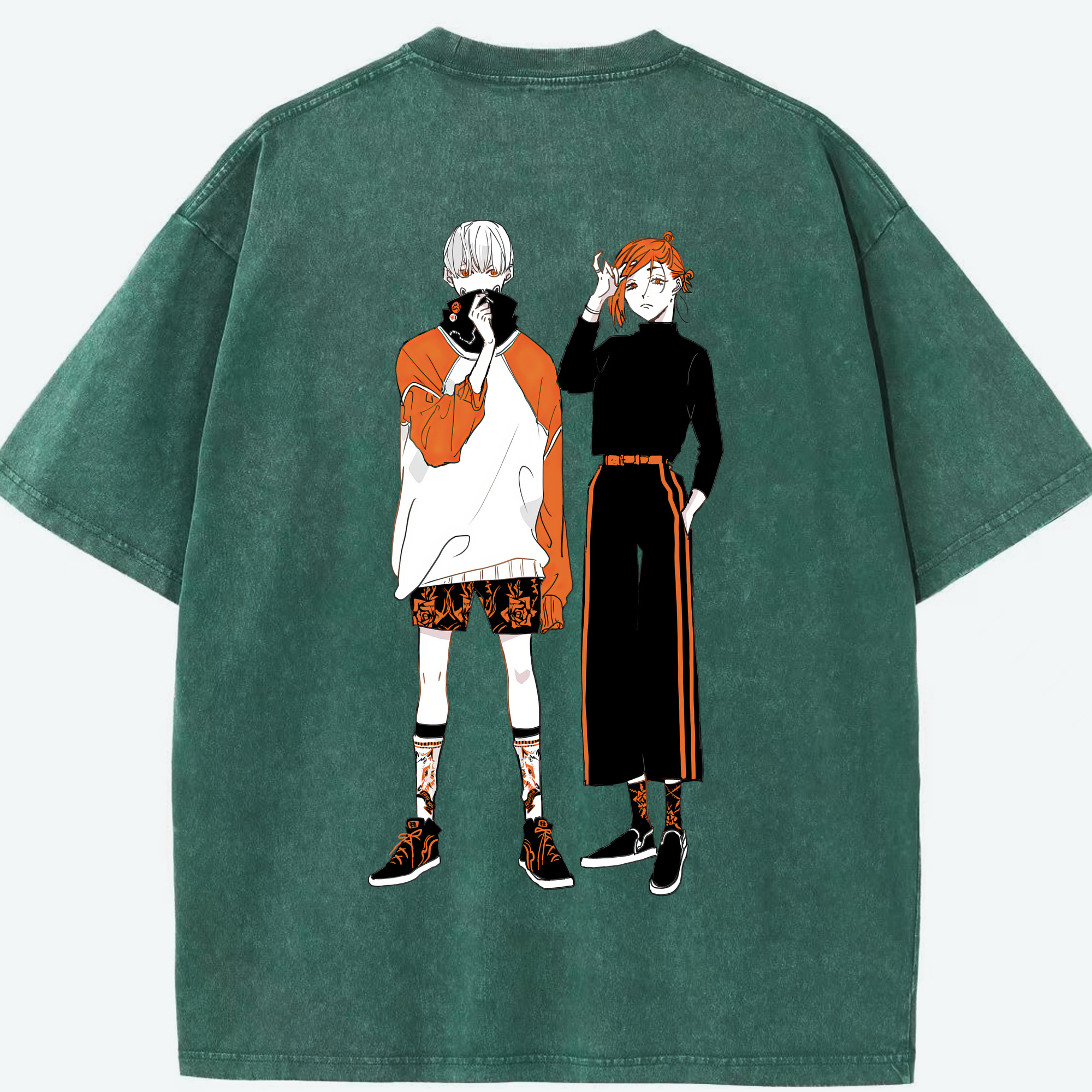 （画像用） 呪術廻戦 Jujutsu Kaisen 綿100% ヴィンテージ風 半袖Tシャツ（背面プリント）